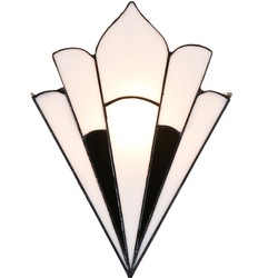 LumiLamp Wandlamp Tiffany  36x3x21 cm  Wit Glas Muurlamp
