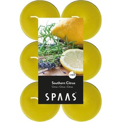 Spaas maxi waxinelichtjes - 12x - Southern Citrus - 10 branduren - geurkaarsen