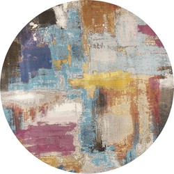 Tapijtenloods Picasso Artisan Vintage Rond Vloerkleed Multi Laagpolig- 200 CM ROND