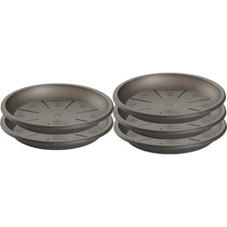 Set van 5x stuks water opvangschaal bakje Planten/bloempot antraciet grijs rond 24 cm - Plantenpotten