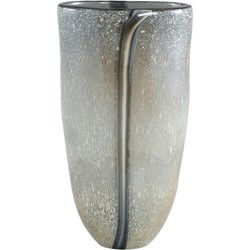 PTMD Nicho Cream Glass Vase With Stripe Round
