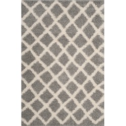 Safavieh Shaggy Indoor Woven Area Rug, Dallas Shag Collection, SGD258, in Grey & Ivory, 183 X 274 cm