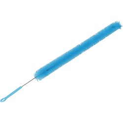 Gerimport Radiatorborstel - flexibel - kunststof - blauw - 72 cm - schoonmaakborstel/rager verwarming - plumeaus