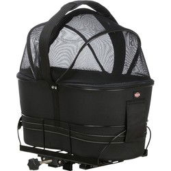 TRIXIE FIETSMAND ACHTEROP ZWART MET KUSSEN EN KAP 29X42X48 CM