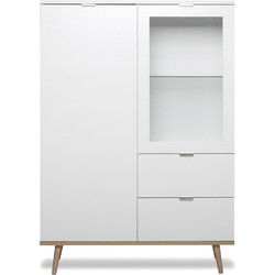 Hoge buffetkast 2 deuren 2 laden - H140 cm - Copenhague