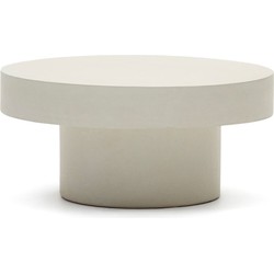 Kave Home - Aiguablava ronde salontafel in wit cement, Ø 66 cm