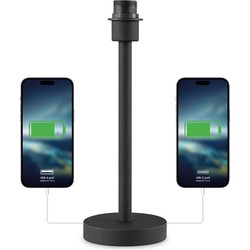 CHARGE 39 TAFELLAMP ZWART INC. 1x USB + 1x USB C