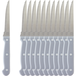 OTIX Steakmessen - Set van 12 Stuks - Vleesmessen - Grijs - Vaatwasserbestendig - Steakmessenset - RVS