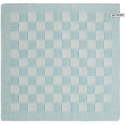Knit Factory Keukendoek Block - Ecru/Mint - 50x50 cm