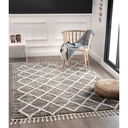 Milda vloerkleed - Geruit Scandinavische Stijl Modern Handgemaakt Look - Grijs / Multi - 160 X 230 CM