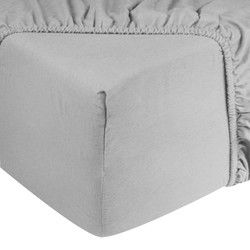 DoubleDry Hoeslaken Flanel 100% Zacht Katoen - Tweepersoons 140x200 cm - Rondom Elastiek - Licht Grijs