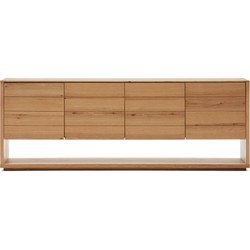 Kave Home - Alguema dressoir 4 deuren in eiken fineer met natuurlijke afwerking 200 x 74 cm