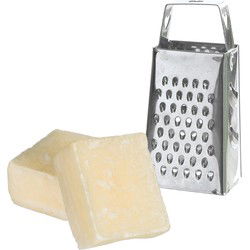 Ideas4seasons Amberblokjes/geurblokjes cadeauset - cashmere geur - inclusief mini rasp - Amberblokjes