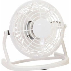 Kleine USB ventilator - bureau ventilator - wit - kunststof - 15 x 9 cm - Ventilatoren