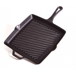 11 inch Square Cast iron Skillet with Ribs dia. 28 cm