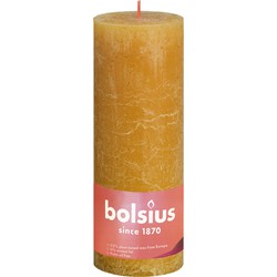 Rustic Shine Blockkerze 190/68 Honeycomb Gelb - Bolsius