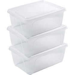 Vershoudbakje - 5x - hoog/diep - transparant - 0,5 liter - 15 x 10 x 6 cm - Vershoudbakjes
