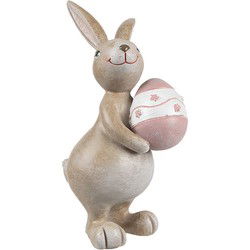 Clayre & Eef Decoratie Beeld Konijn Beige Kunststof