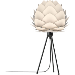 Aluvia Mini tafellamp pearl white - met tripod zwart - Ø 40 cm