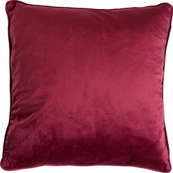 Dutch Decor FINN - Sierkussen 60x60 cm - velvet - effen kleur - Red Plum - donkerroze - Dutch Decor