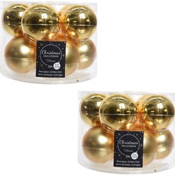 Kerstboomversiering gouden kerstballen van glas 6 cm 20x stuks - Kerstbal