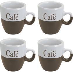 Koffiemok - set 6x stuks - lichtbruin - keramiek - 150 ml - Bekers