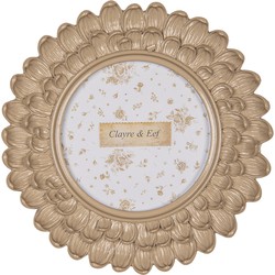 Clayre & Eef Fotolijst Ø 10 cm Beige Kunststof Rond