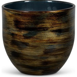 Bloempot voor Binnen - Aardewerk - Metallic Goud/Bruin - Ø18 cm