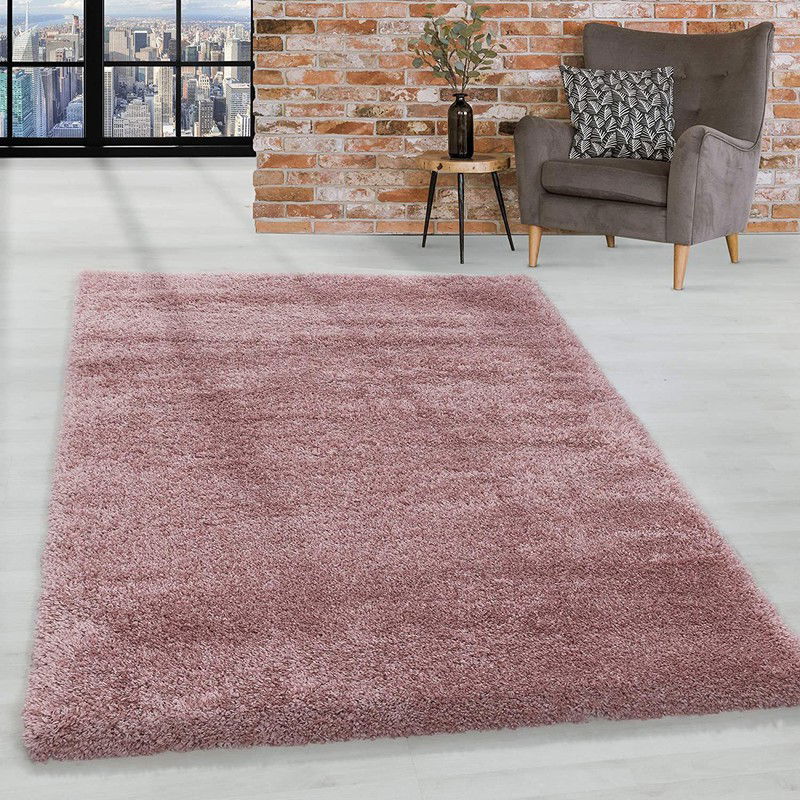 Luna Hoogpolig Roze vloerkleed - Geo - 120 X 170 CM - 