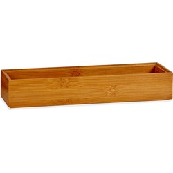 Kast/lade/make-up sorteer organizer bamboe hout bakje 30 x 7 x 5 cm - Make-up dozen