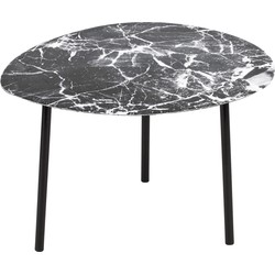 Leitmotiv - Bijzettafel Ovoid Marble Look Large - Zwart