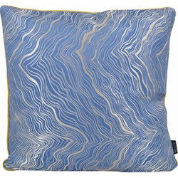 Zinzi Gold / Blue | 45 x 45 cm | Kussenhoes | Jacquard / Polyester