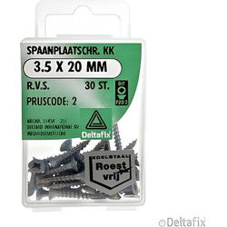 Spaanpl.schr. rvs 3.5x20mm 30st