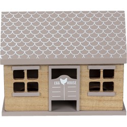 Clayre & Eef Eierkastje Huis 23x13x18 cm Bruin Hout Egg house Eierhouder