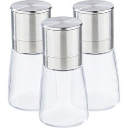 HI Kruidenmolen set - 3-delig - elektrisch - RVS met glas - Peper en zoutstel