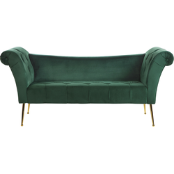 Beliani NANTILLY - Chaise longue-Groen-Fluweel