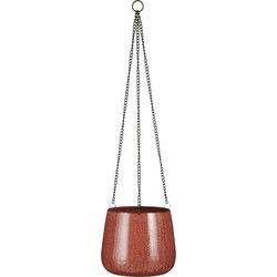 Mica Decorations Bloempot Benson - 19x19x16 cm - Ijzer - Donkerrood
