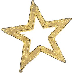 Metalen krans/verlichte decoratie ster met warm wit licht 38 cm - kerstverlichting figuur