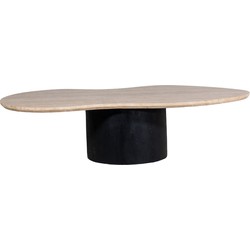 Salontafel Travertin - Beige/Zwart - Organische Vorm - Tafel Oliver