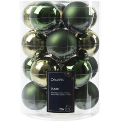 Kerstbal glas d6 cm groen 20st