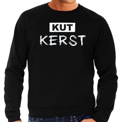 Bellatio Decorations foute kersttrui/sweater heren - Kut Kerst - zwart/wit - Kerstborrel 2XL - kerst truien