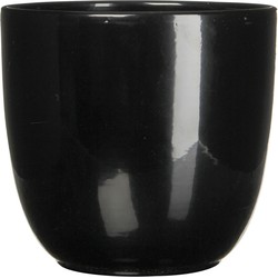 Plantenpot/Bloempot voor binnen zwart glans H18.5 x D19.5 cm - Plantenpotten