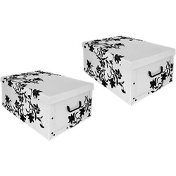 2x Opberg boxen wit 52 x 38 cm - Opbergbox