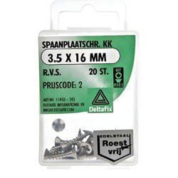Spaanpl.schr. rvs 3.5x16mm 20st