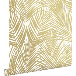 ESTAhome behang palmbladeren goud en wit - 0,53 x 10,05 m - 139301