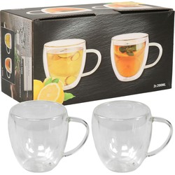 6x Glazen dubbelwandig voor koffie en thee 240 ml - Koffie- en theeglazen