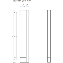 Deurgreep Tjarco - staal - 192 mm - Modern - Handgreep - Kastgreep - Ladegreep