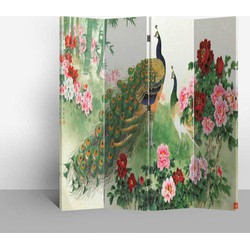 Fine Asianliving Kamerscherm Scheidingswand B160xH180cm 4 Panelen Pauw