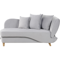 Beliani MERI - Chaise longue-Grijs-Fluweel