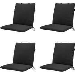 Madison -  Stapelstoelkussen Black canvas eco+ - Ca. 97x49 cm - Set van 4